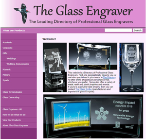 An image of the Homepage of the Directory of Glass Engravers